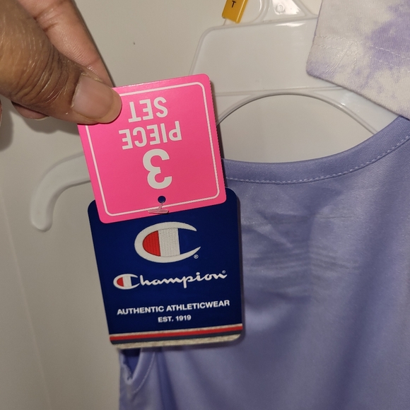 Champion 3pc Activewear Set Girls Toddler Size 2T (White- Purple-Pink) NWT - Picture 5 of 15